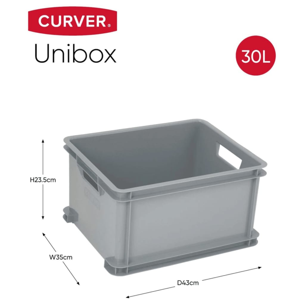 Curver Scatola Portaoggetti Unibox L 30L Grigia