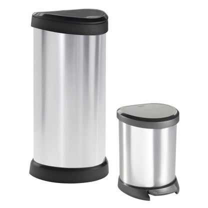 Curver Pattumiera A Pedale Deco Ovale Argento