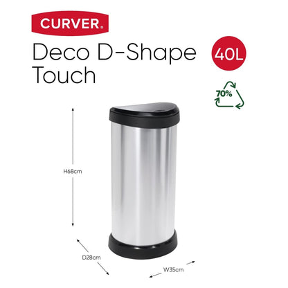 Curver Pattumiera A Pedale Deco Ovale Argento