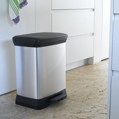 Curver Pattumiera A Pedale Deco Rettangolare Argento