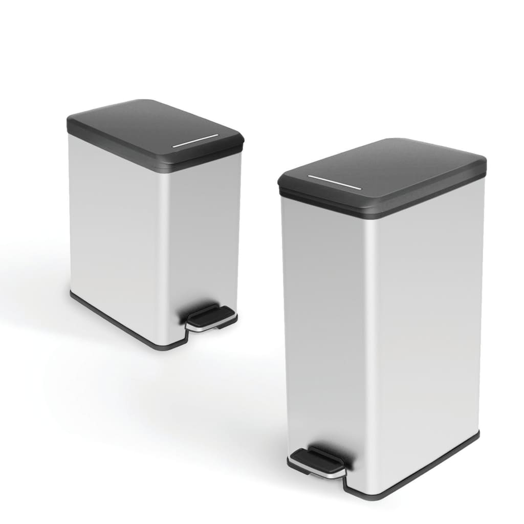Curver Pattumiera A Pedale Sottile Deco 25L Argento