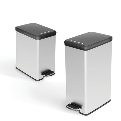 Curver Pattumiera A Pedale Sottile Deco 25L Argento