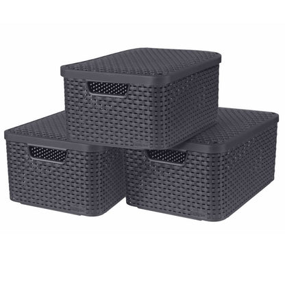 Curver Scatole Con Coperchio Style 3 Pz Isura Antracite