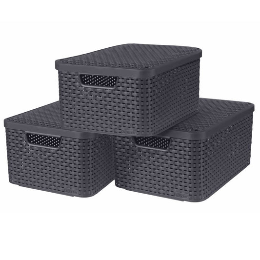 Curver Scatole Con Coperchio Style 3 Pz Isura Antracite