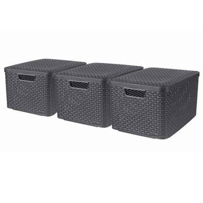 Curver Scatole Con Coperchio Style 3 Pz Isura Antracite