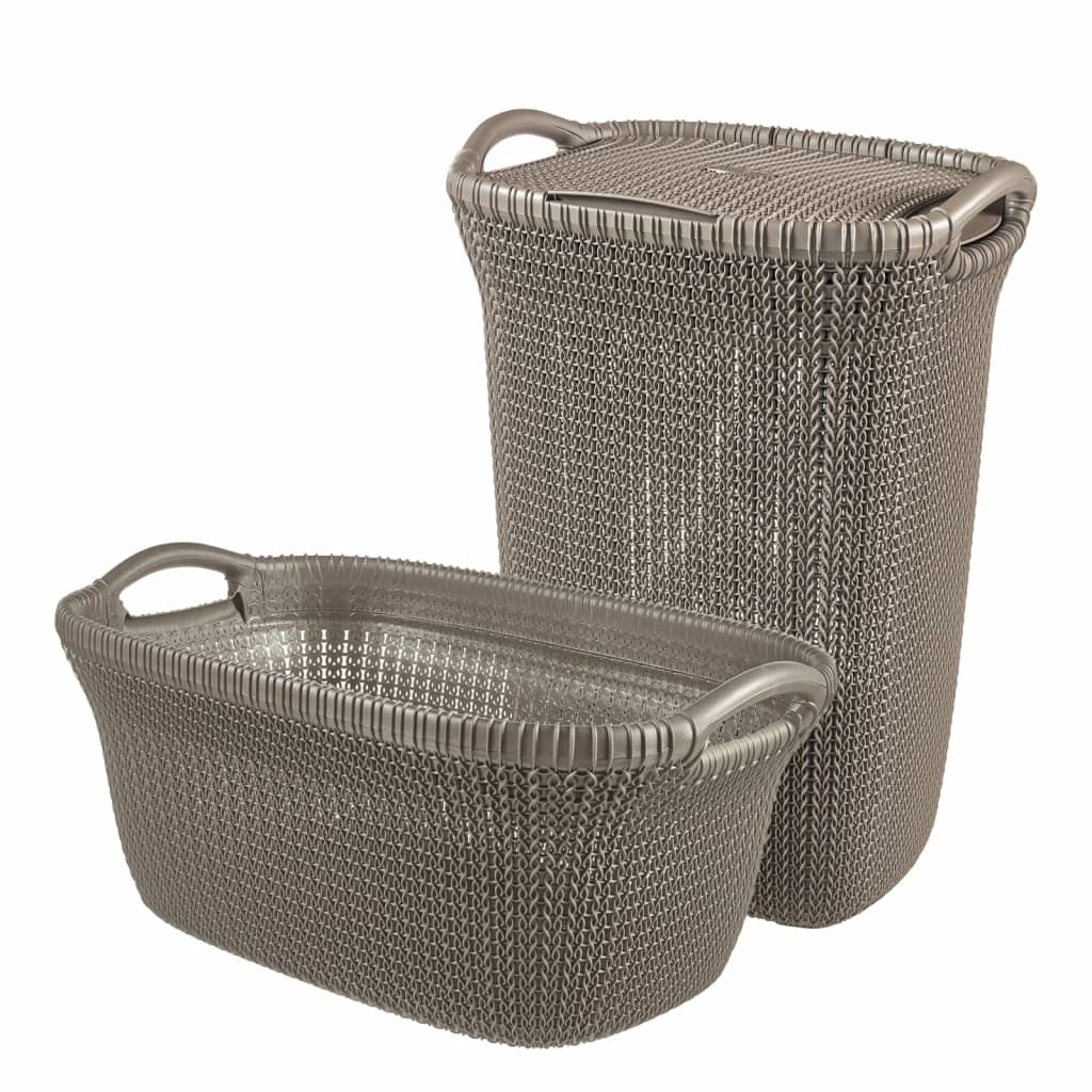 Curver Cesto Portabiancheria Knit 40 L Metallizzato