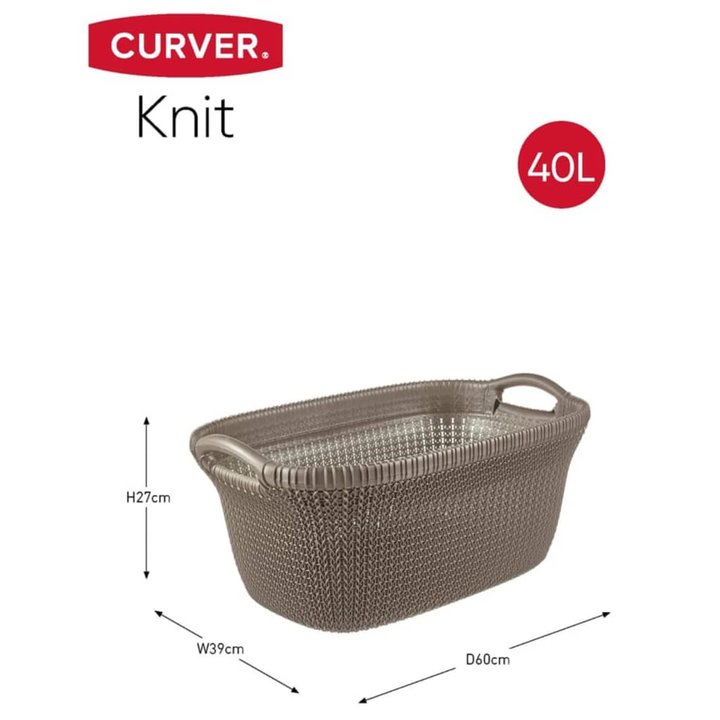 Curver Cesto Portabiancheria Knit 40 L Metallizzato
