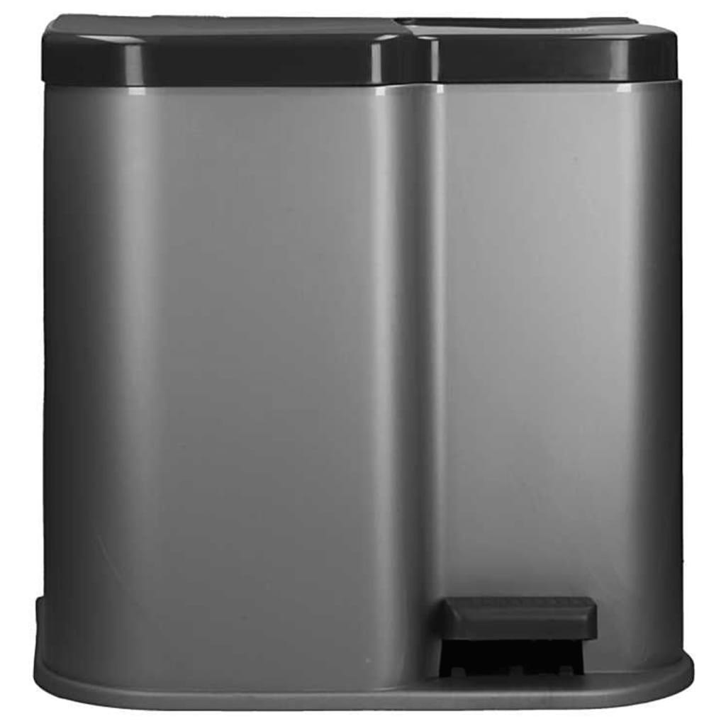 Curver Pattumiera A Pedale Doppia Deco 15L E 6L Cestini Grigio Chiaro