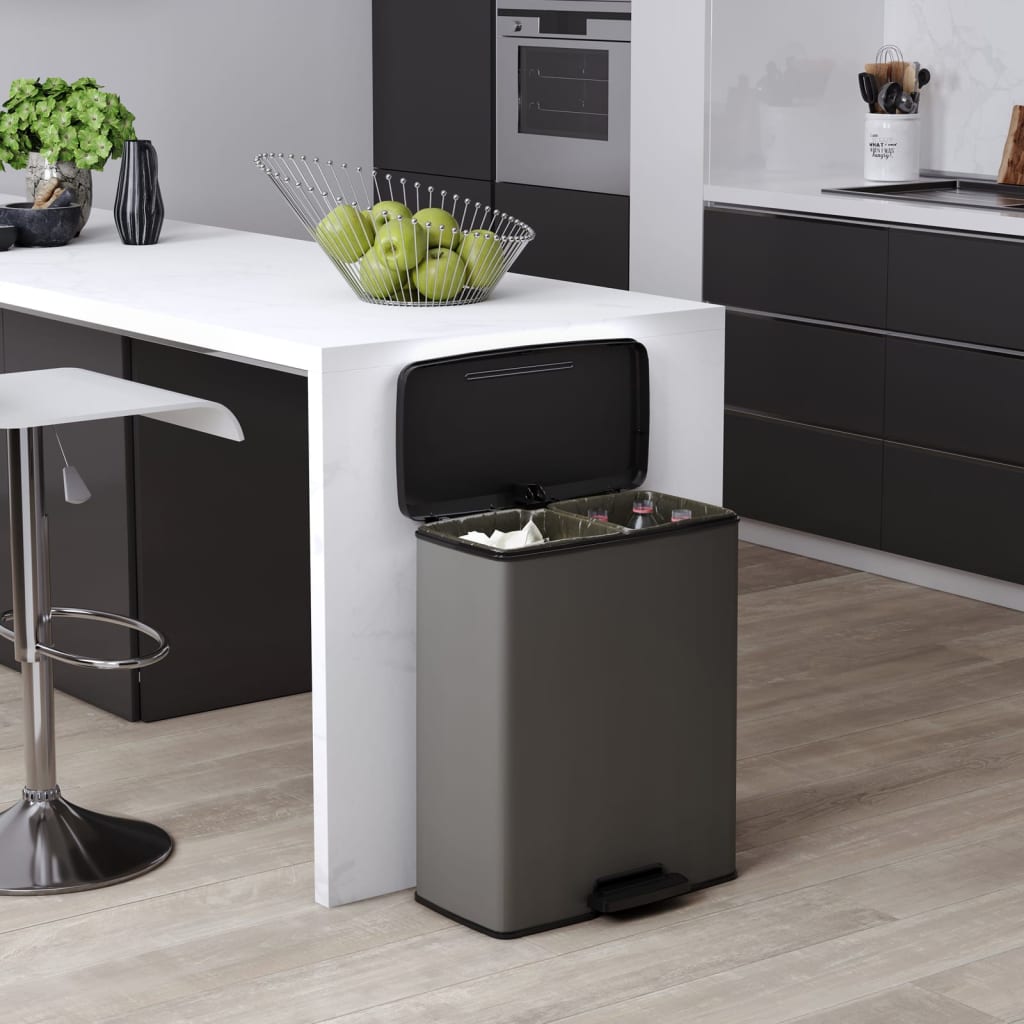 Curver Pattumiera A Pedale Doppia Deco 26L+26L Freddo