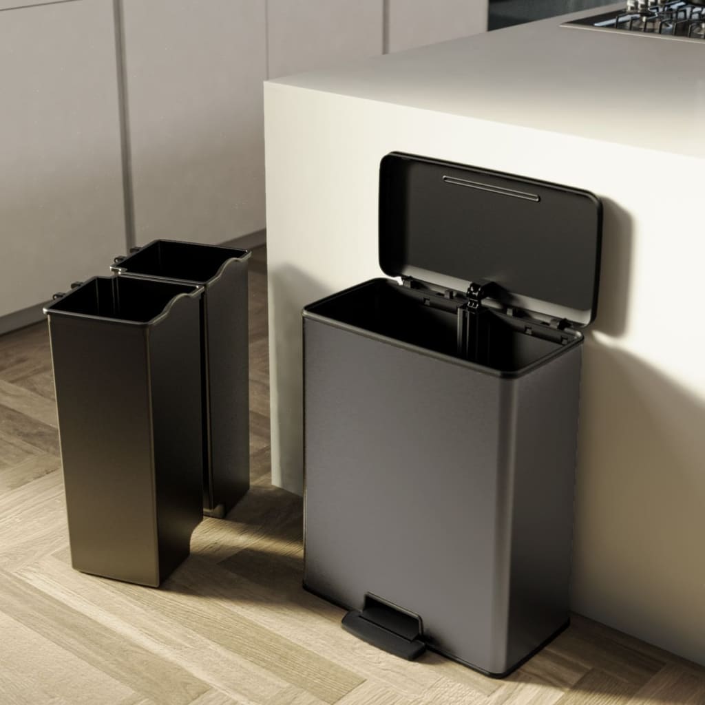Curver Pattumiera A Pedale Doppia Deco 26L+26L Freddo