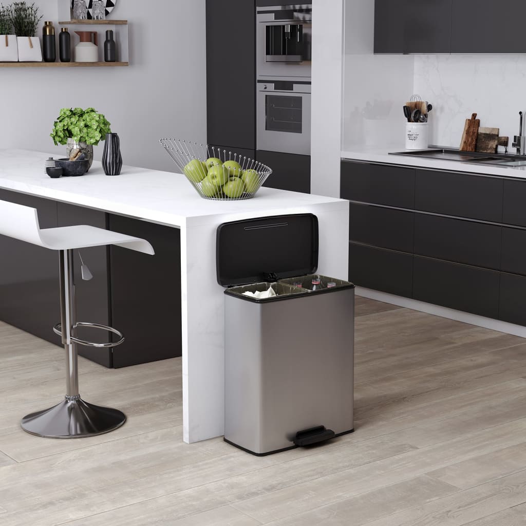 Curver Pattumiera A Pedale Doppia Deco 26L+26L Freddo