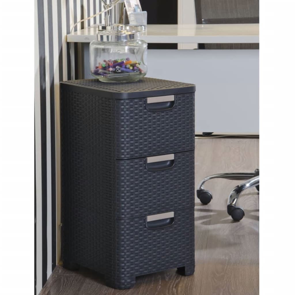 Curver Cassettiera Style 3X14 L Antracite