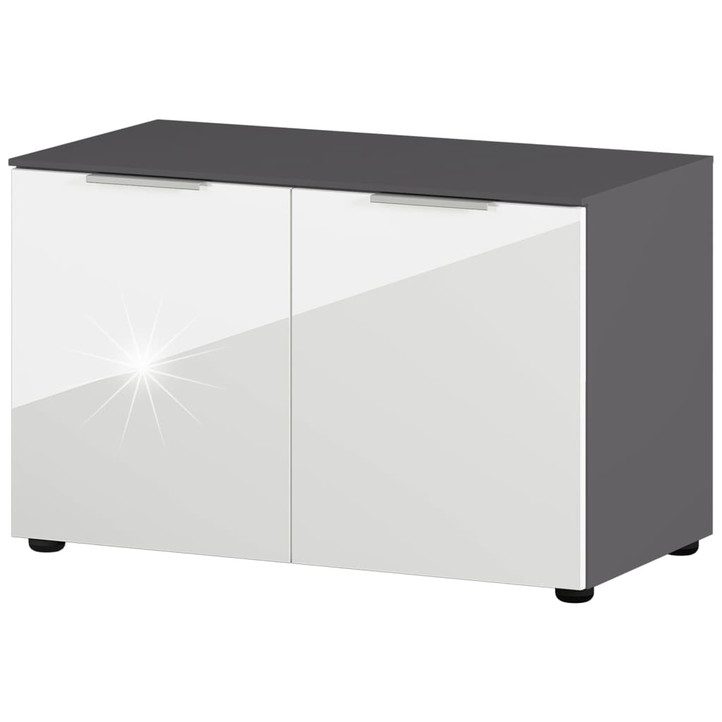Germania Scarpiera Con Panchina Gw-Rimini 75X40X48 Cm Grafite E Bianco