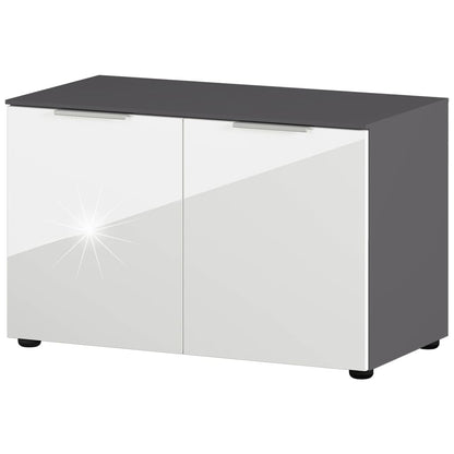 Germania Scarpiera Con Panchina Gw-Rimini 75X40X48 Cm Grafite E Bianco