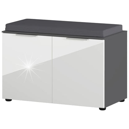 Germania Scarpiera Con Panchina Gw-Rimini 75X40X48 Cm Grafite E Bianco