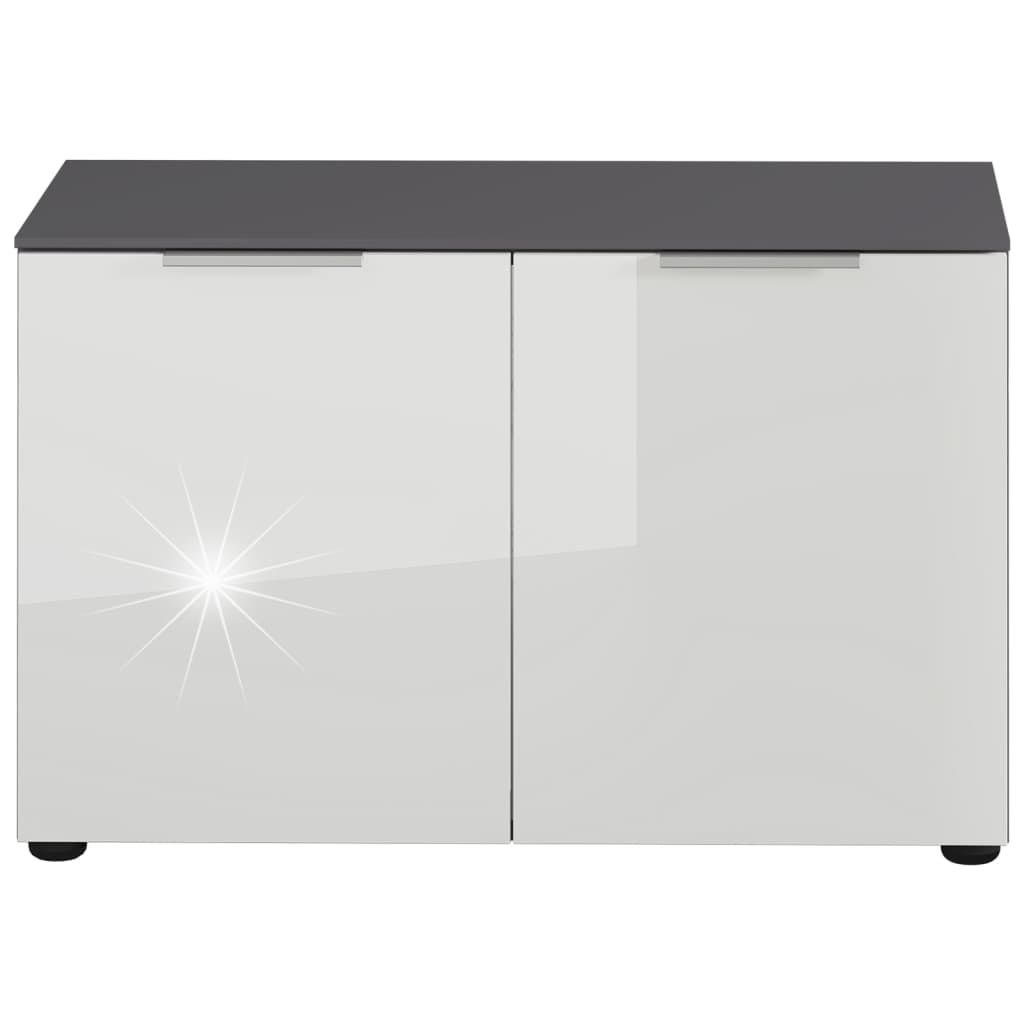 Germania Scarpiera Con Panchina Gw-Rimini 75X40X48 Cm Grafite E Bianco