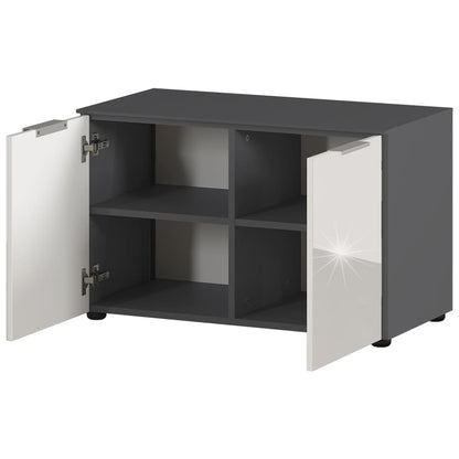 Germania Scarpiera Con Panchina Gw-Rimini 75X40X48 Cm Grafite E Bianco