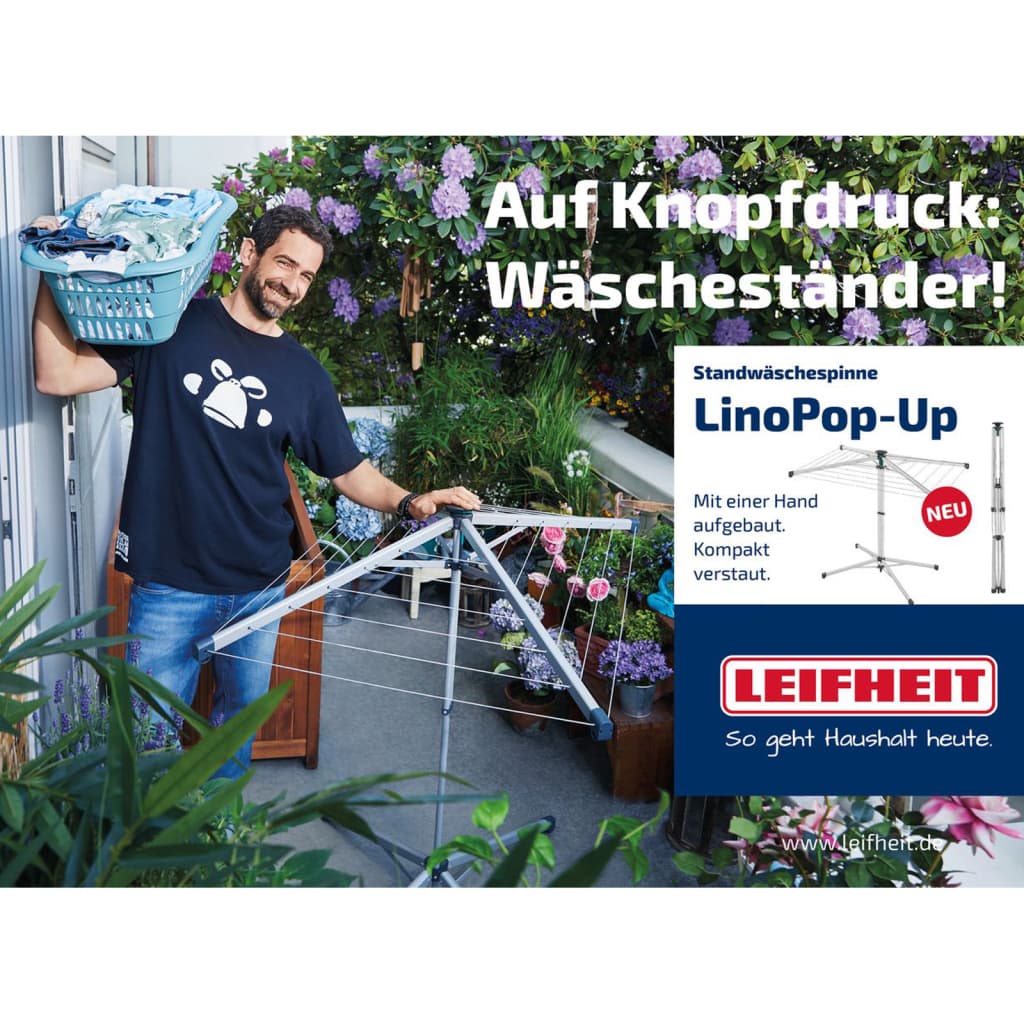 Leifheit Stendibiancheria Rotante Linopop-Up 140 Con Fodera