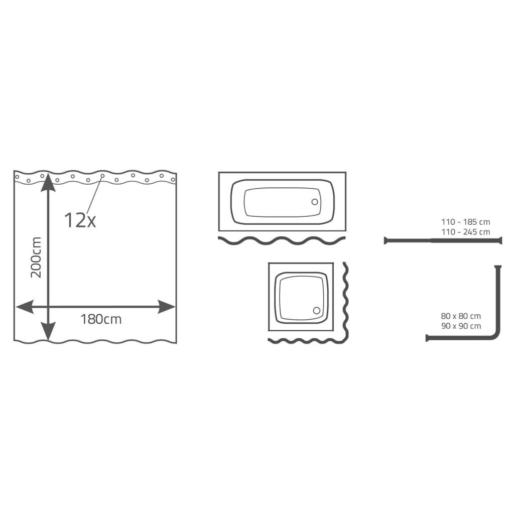 Ridder Tenda Da Doccia Smile 180X200 Cm