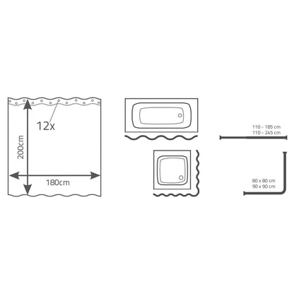 Ridder Tenda Da Doccia Smile 180X200 Cm