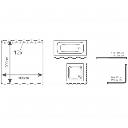 Ridder Tenda Da Doccia Zebra 180X200 Cm