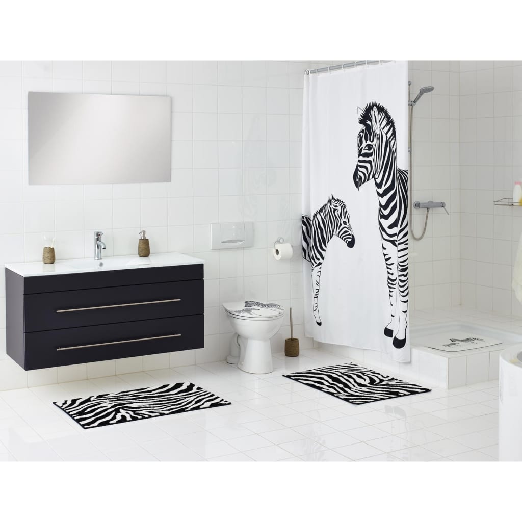Ridder Tappeto Per Bagno Zebra 38X72 Cm Bianco E Nero