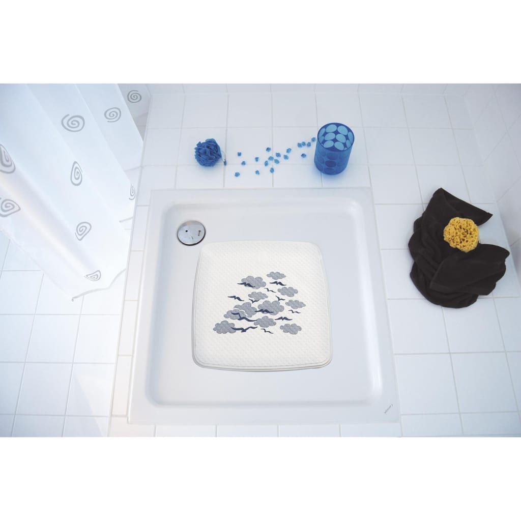 Ridder Tappeto Per Doccia Helgoland 54X54 Cm Bianco E Blu