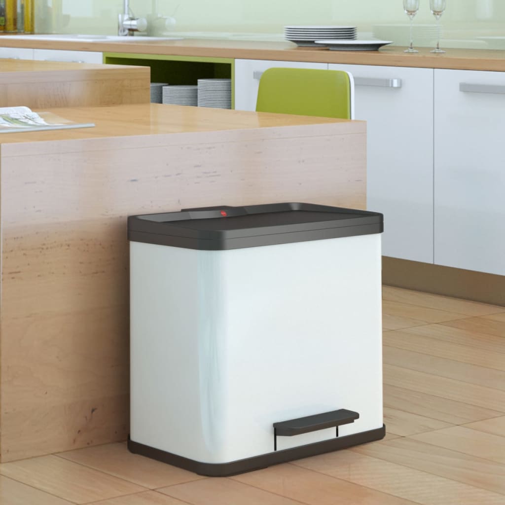 Hailo Pattumiera A Pedale Oko Duo Plus L 17 L+9 L Bianca 0630-230
