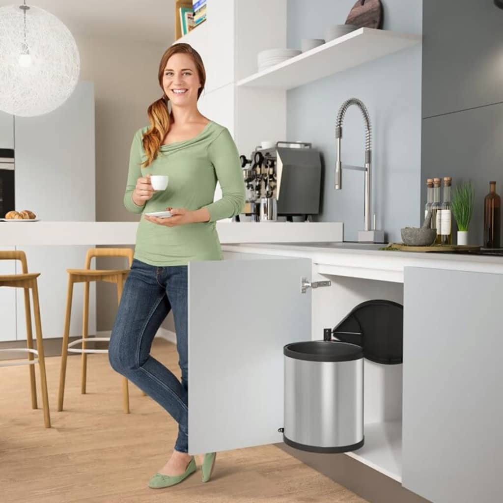 Hailo Pattumiera Da Dispensa Compact-Box Taglia M 15 L Acciaio Inox 3555-101