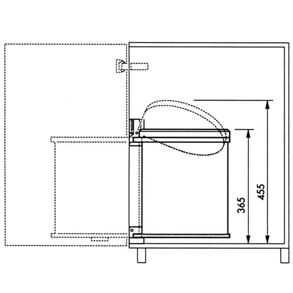 Hailo Pattumiera Da Dispensa Compact-Box Taglia M 15 L Acciaio Inox 3555-101