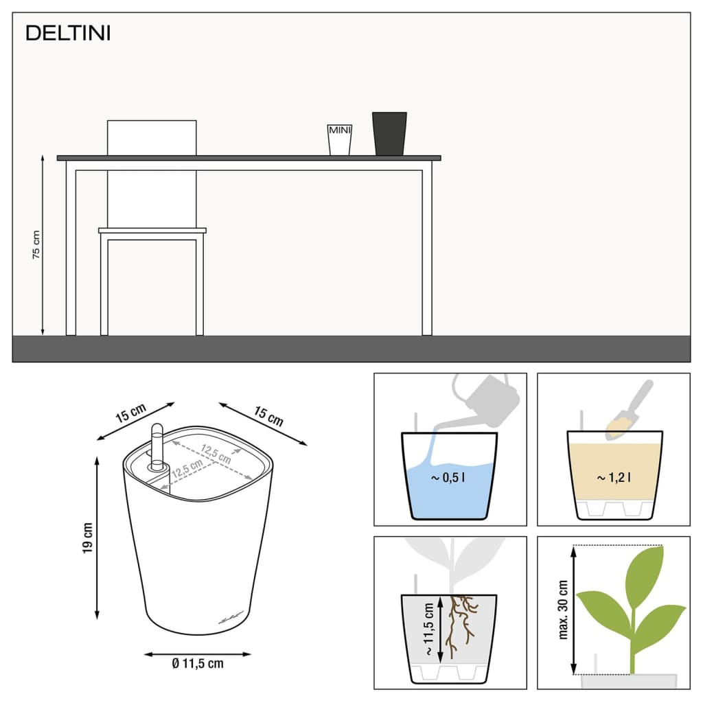 Lechuza Fioriera Deltini All-In-One Lucido