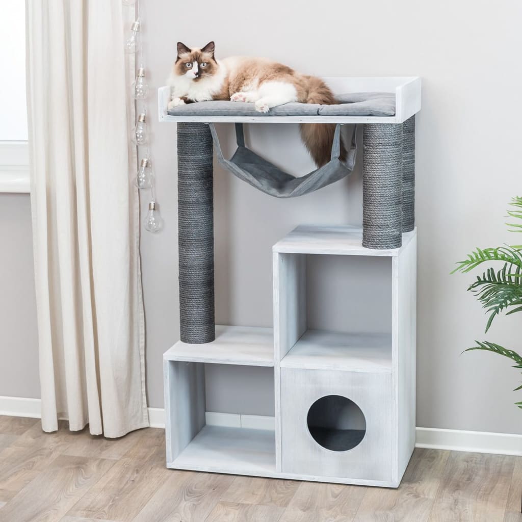 Trixie Palo Tiragraffi Gatti Con Funzione Scaffale 72X38X110 Grigio