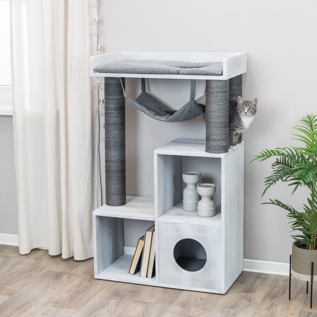 Trixie Palo Tiragraffi Gatti Con Funzione Scaffale 72X38X110 Grigio