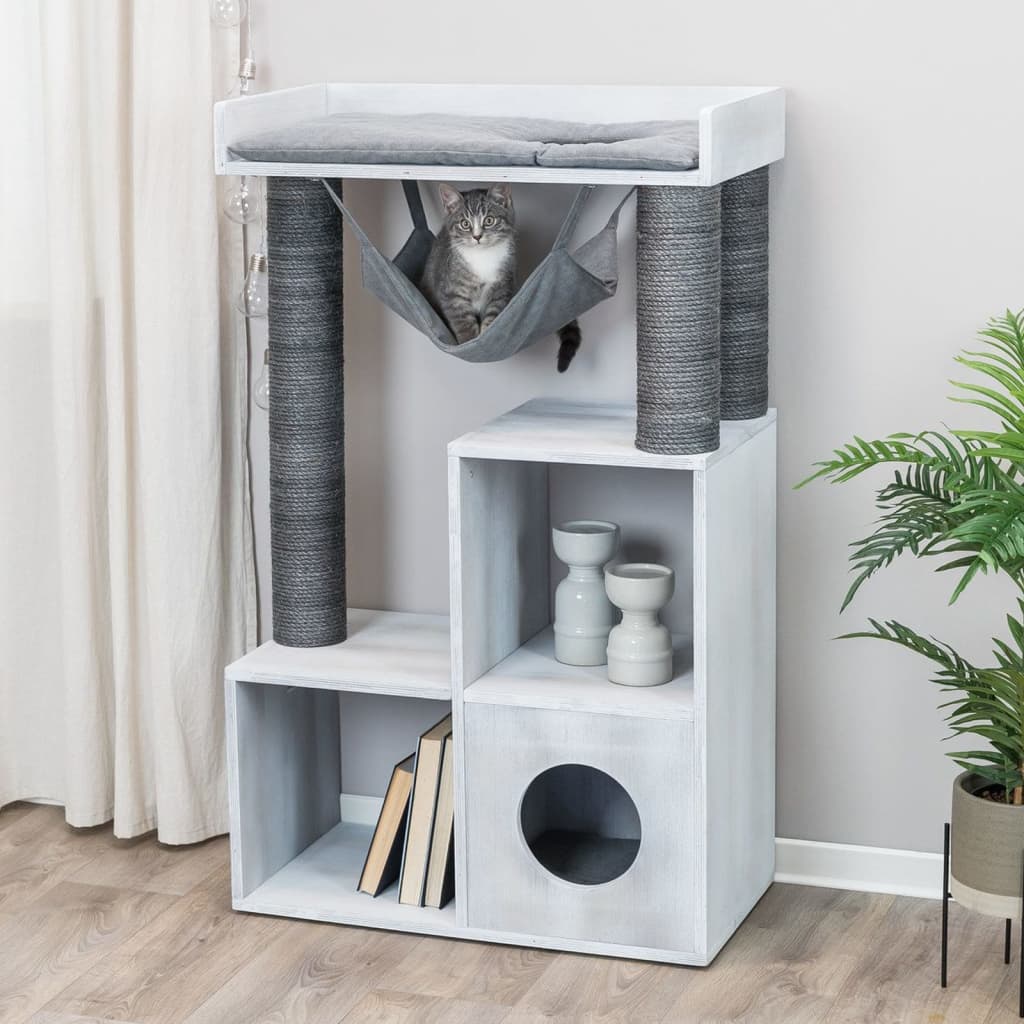 Trixie Palo Tiragraffi Gatti Con Funzione Scaffale 72X38X110 Grigio