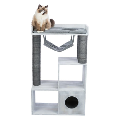 Trixie Palo Tiragraffi Gatti Con Funzione Scaffale 72X38X110 Grigio