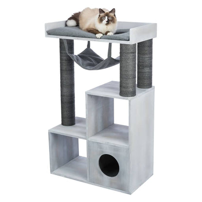 Trixie Palo Tiragraffi Gatti Con Funzione Scaffale 72X38X110 Grigio