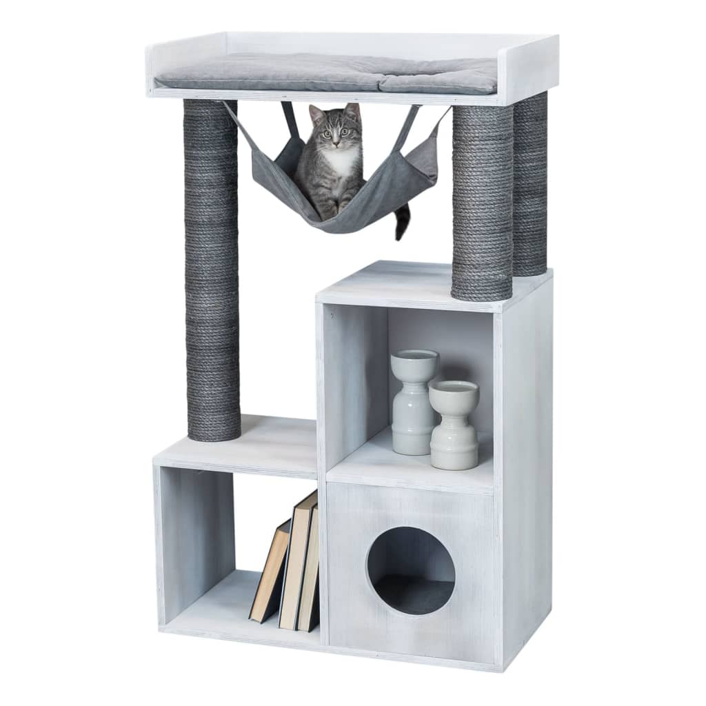 Trixie Palo Tiragraffi Gatti Con Funzione Scaffale 72X38X110 Grigio