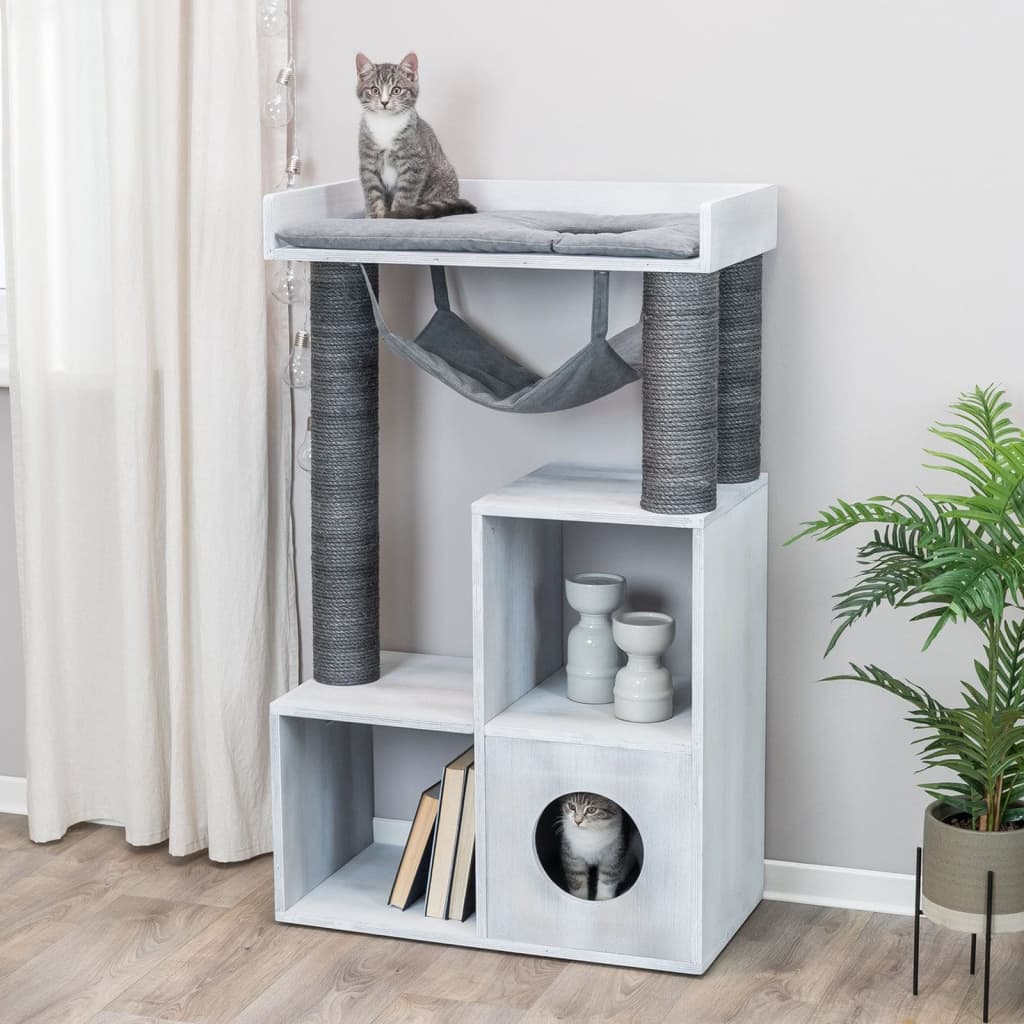 Trixie Palo Tiragraffi Gatti Con Funzione Scaffale 72X38X110 Grigio