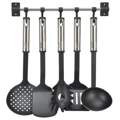 Hi Set Utensili Da Cucina 6 Pz Nero E Argento