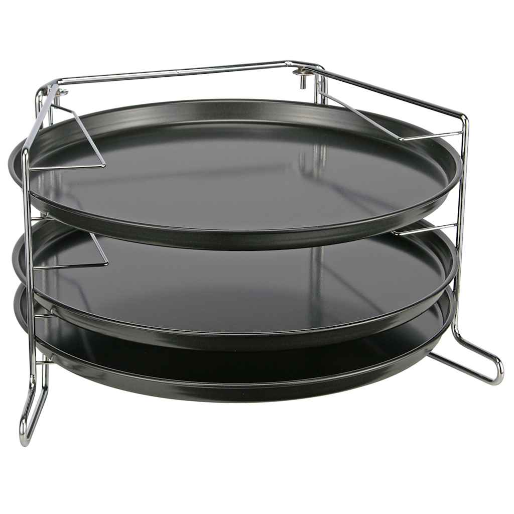 Hi Set Di Teglie Per Pizza 4 Pz Nero Grigio Cemento
