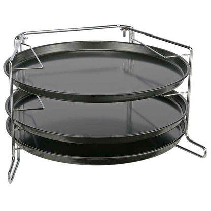 Hi Set Di Teglie Per Pizza 4 Pz Nero Grigio Cemento