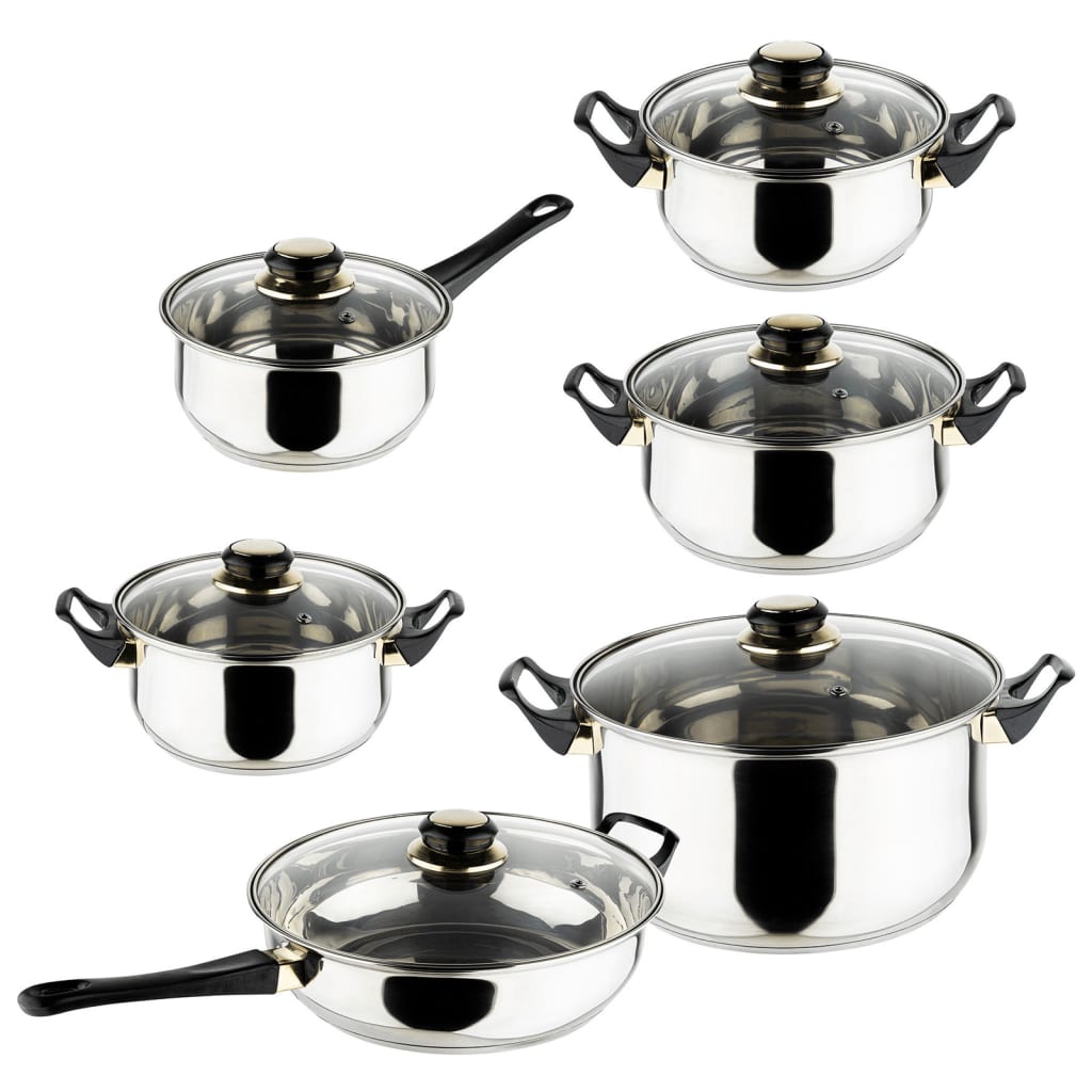 Hi Set Di Pentole 12 Pz In Acciaio Inossidabile