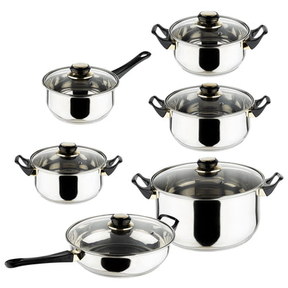 Hi Set Di Pentole 12 Pz In Acciaio Inossidabile