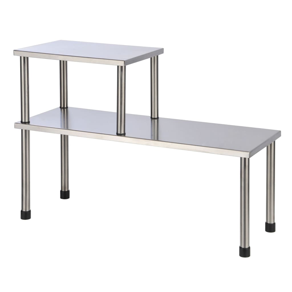 Hi Scaffale Da Cucina 2 Ripiani Argento