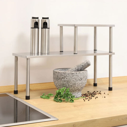 Hi Scaffale Da Cucina 2 Ripiani Argento