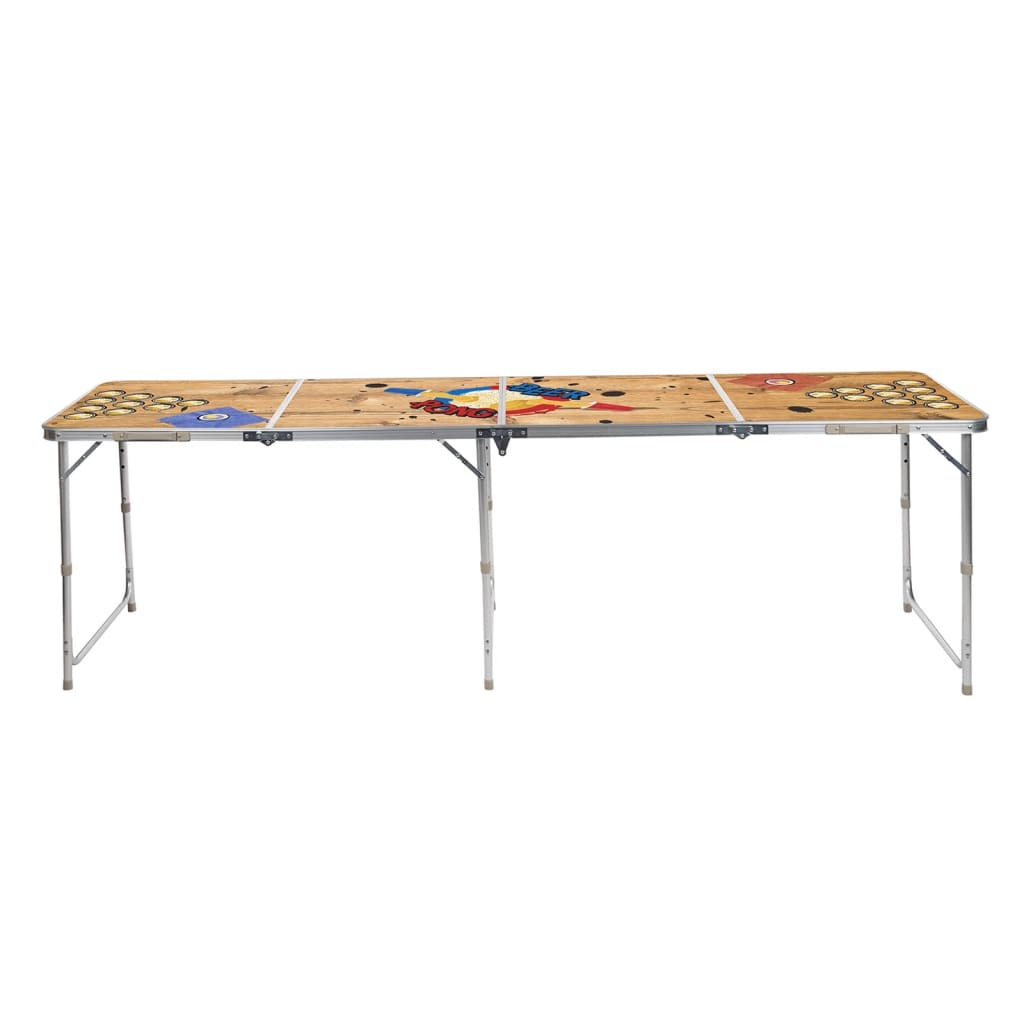 Hi Tavolo Pieghevole Birra Pong 240X60X55 Cm Mdf E Alluminio