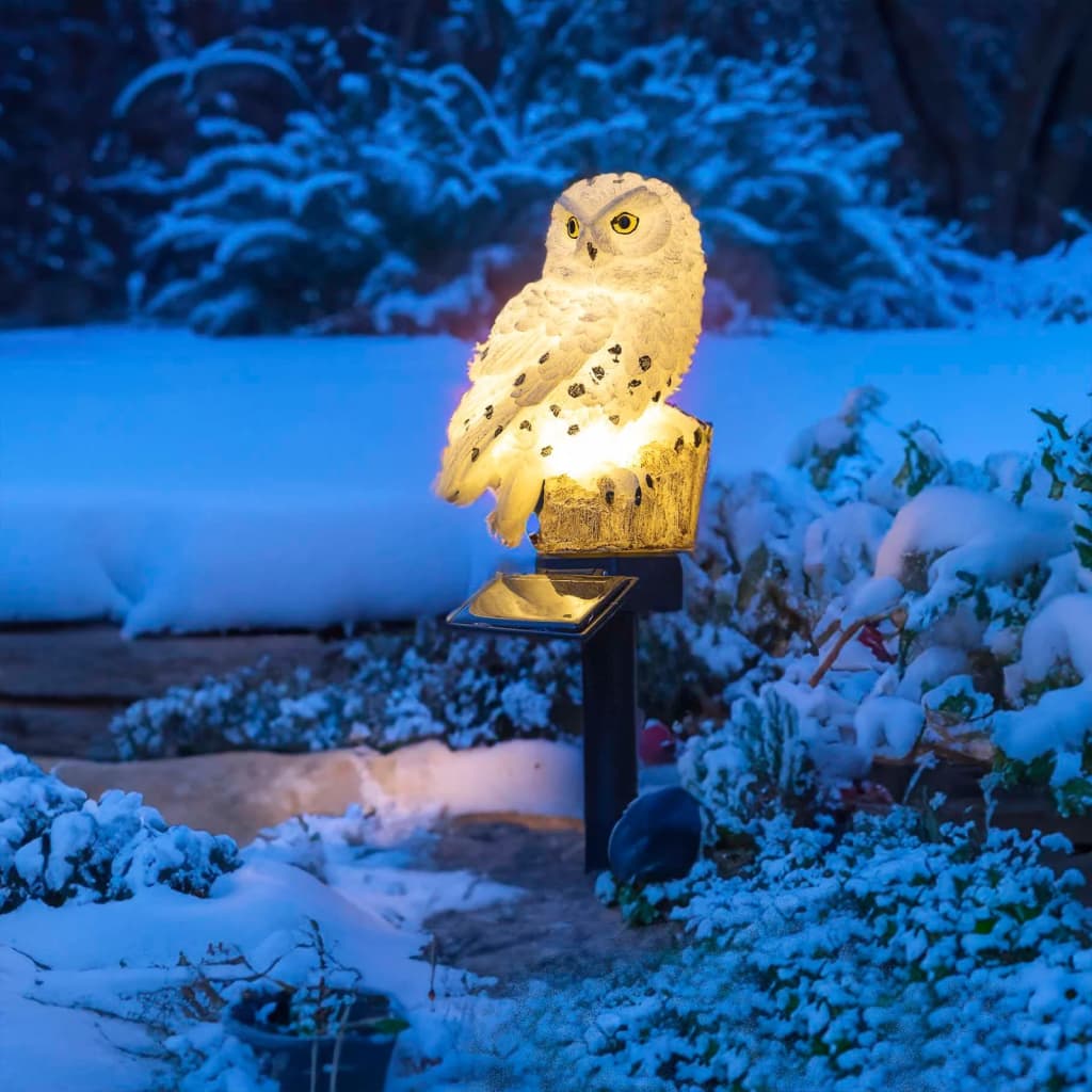 Hi Lampada Solare A Led Gufo Bianco