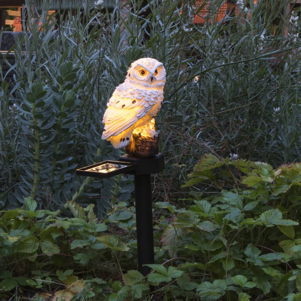 Hi Lampada Solare A Led Gufo Bianco