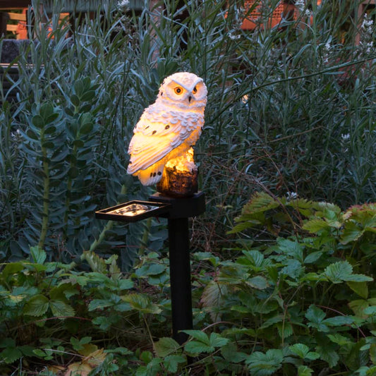 Hi Lampada Solare A Led Gufo Bianco