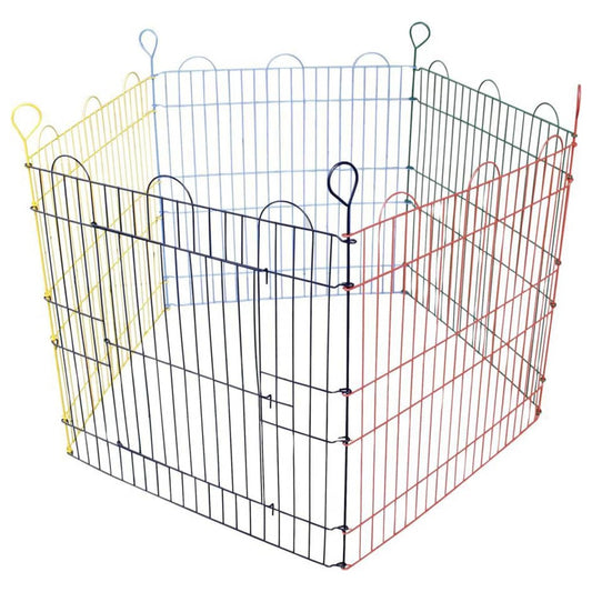 Flamingo Recinto Per Conigli 5 Pz Pentagon 90X60 Cm Multicolore